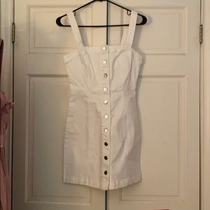 NWT size small white jean button mini dress